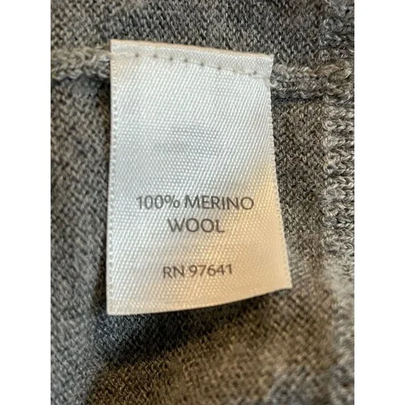 J Jill Sweater Women Size XS* Merino Wool Long Sleeve V Neck Marled Gray Lightwt - Picture 5 of 9